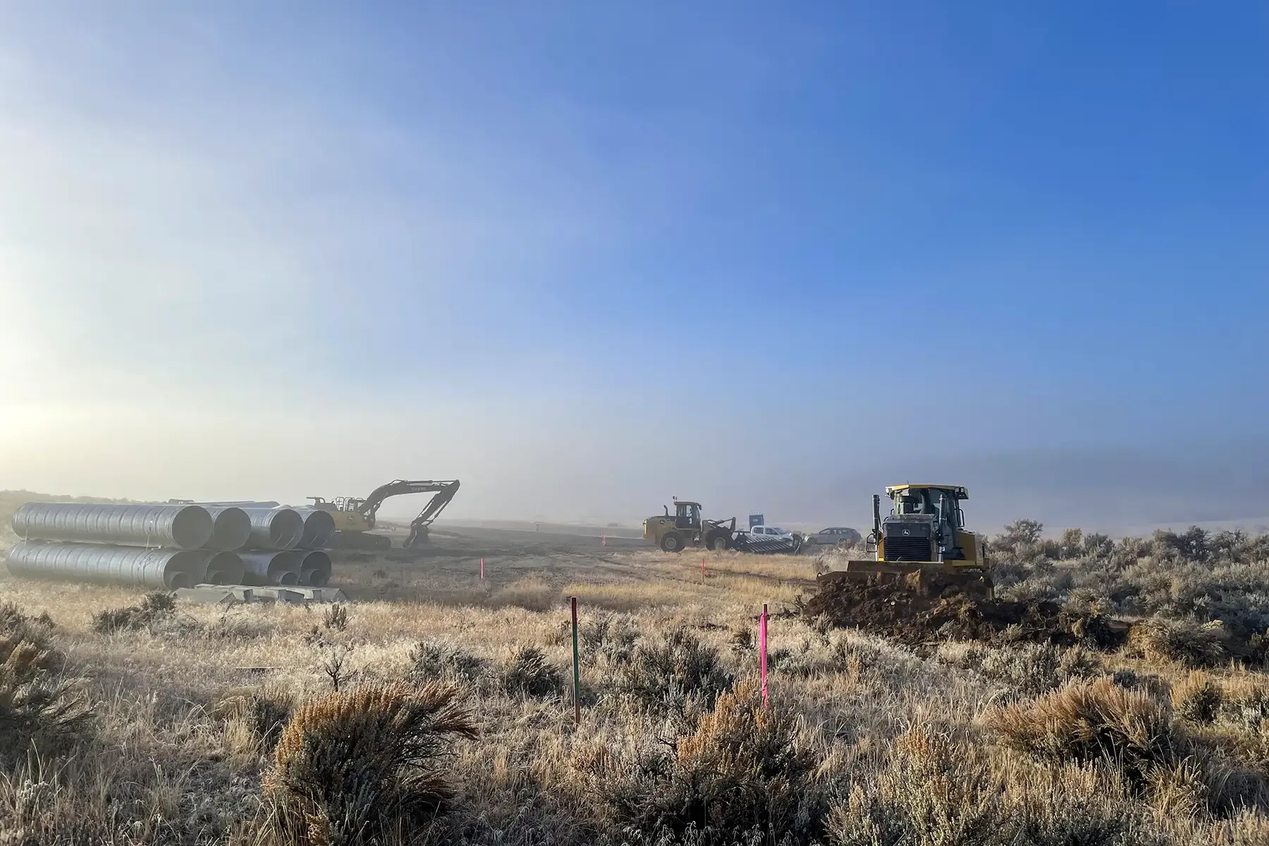 Photo of the resource mitigation field equipment at work